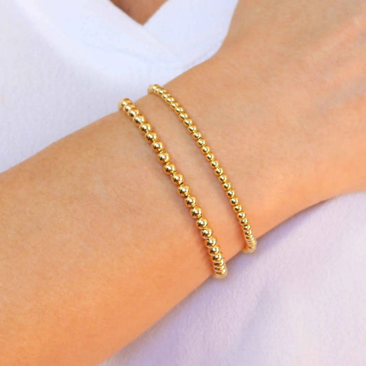 Gold Bead Bracelet - Gold Ball Bracelet