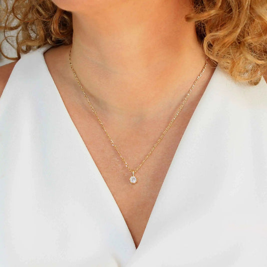 Dainty Minimalist Gold Diamond Necklace
