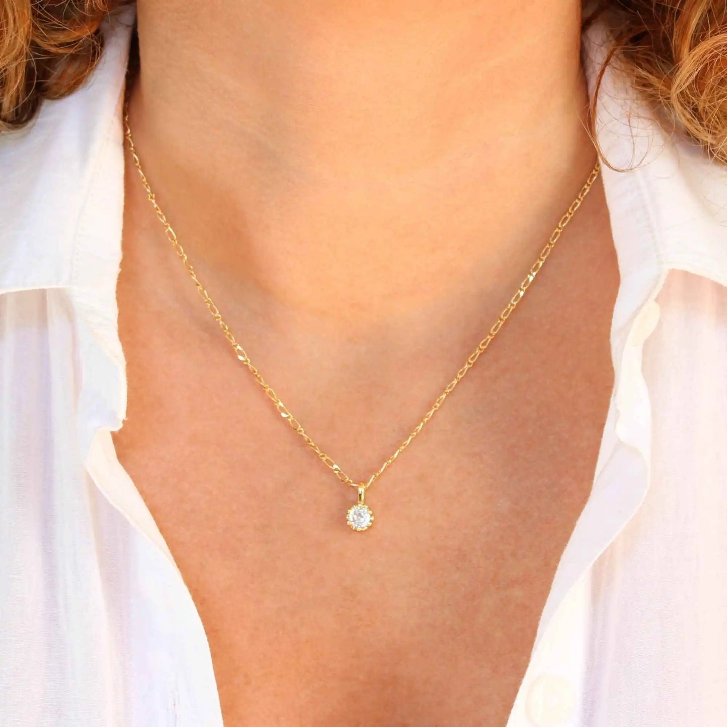 Dainty Minimalist Gold Diamond Necklace