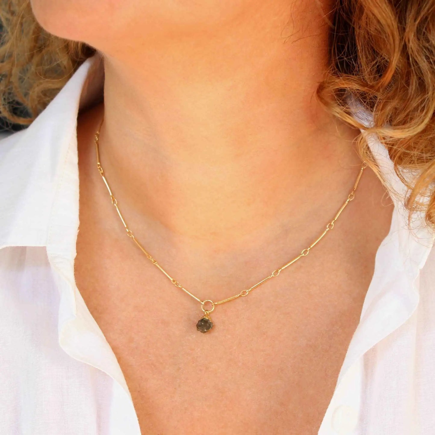 Natural Stone Gold Chain Necklace