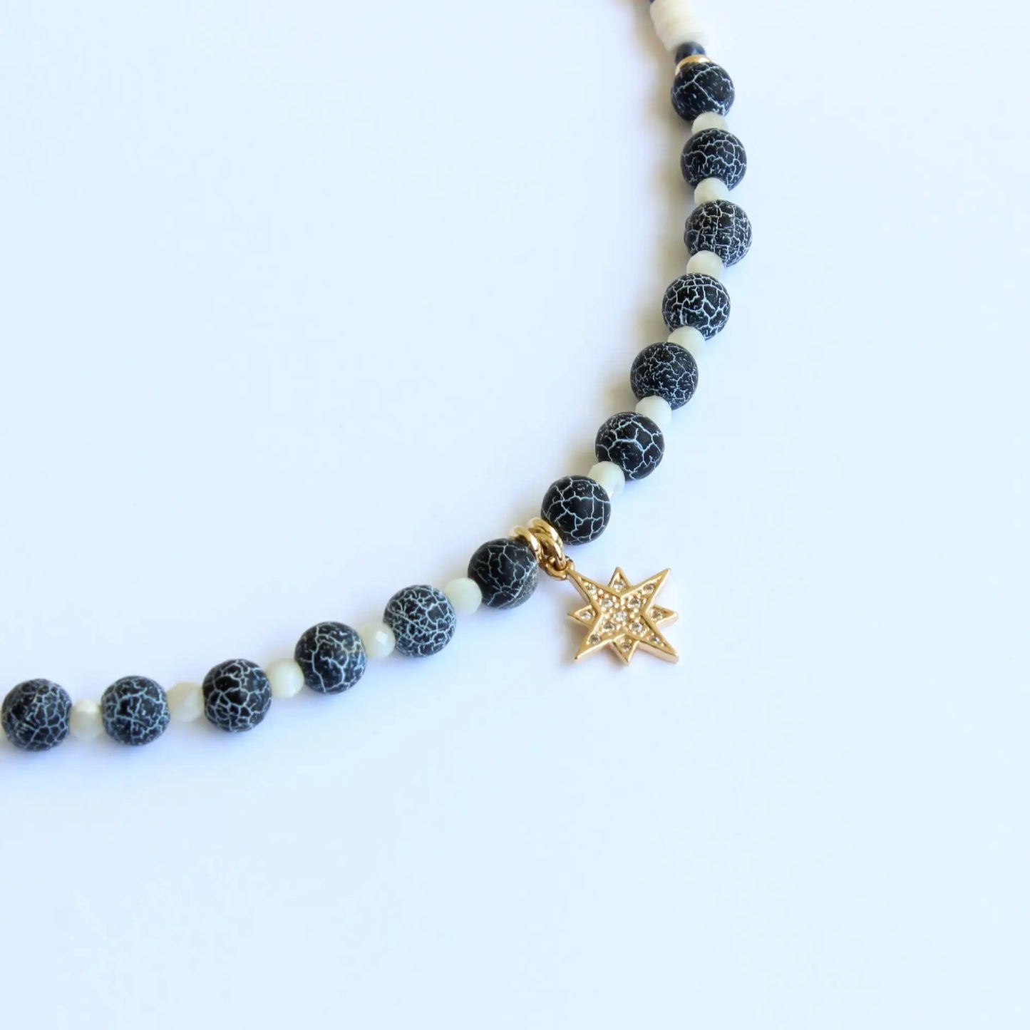 Star Pendant Heishi Necklace